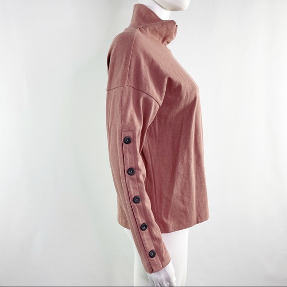 New Madewell Blush Pink Long Sleeve Button Sleeve Sweater Top Size S - Picture 6 of 10